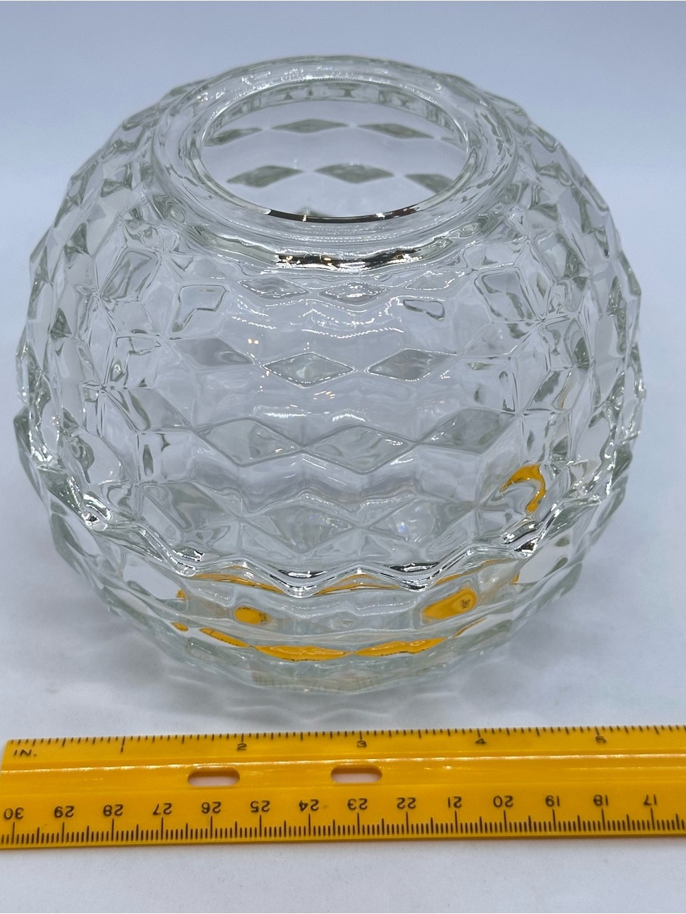 Vintage Homco Clear Cubist Glass Fairy Light Lamp Votive Candle Holder 2 Piece - Picture 11 of 11